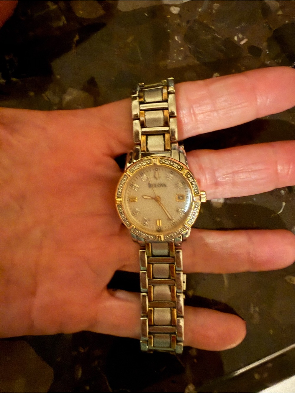 Bulova Women's Watch - White Mother-of-Pearl Dial  Schwartz Crystals - Picture 3 of 5